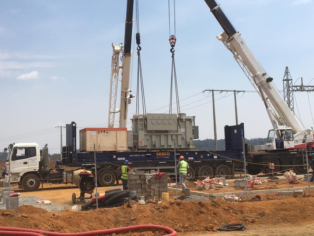 Positioning of 63-22KV Transformer on Concrete Base